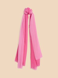 Простой свободный шарф Penny White Stuff, ярко-розовый