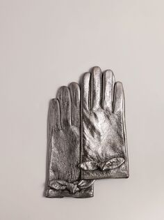 Кожаные перчатки Sophiis цвета металлик Ted Baker, бронза
