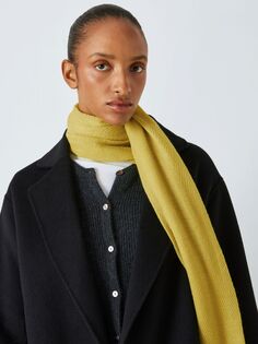 Шерстяной шарф с узором елочка John Lewis, теплый оливковый