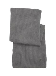 Вязаный шарф в рубчик Re-Lock Calvin Klein, средне-серый вереск