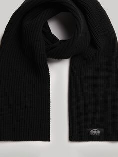 Классический вязаный шарф Superdry, черный