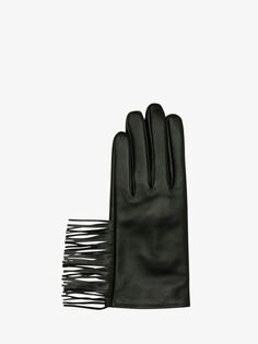Кожаные перчатки Фригга с бахромой Unmade Copenhagen, черный