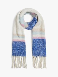 Полосатый шарф-одеяло James Lakeland, синий/мульти