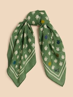 Квадратный шарф с принтом Apple White Stuff, зеленый/мульти