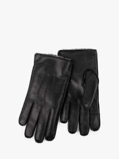 Кожаные перчатки премиум-класса с тремя точками totes, черный