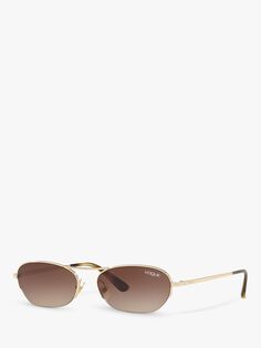 VO4107S Женские овальные солнцезащитные очки Vogue, бледно-золотой/коричневый градиент