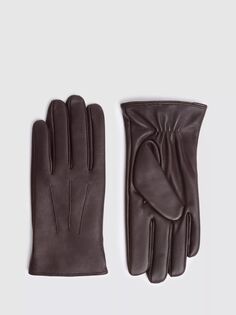 Кожаные перчатки Moss, коричневый