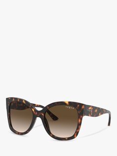 VO5338S Женские квадратные солнцезащитные очки Vogue, темная гавана/коричневый градиент