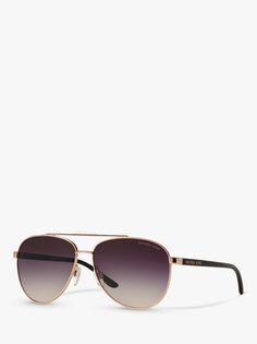 MK5007 Солнцезащитные очки-авиаторы Hvar I Michael Kors, розовое золото/серый градиент