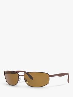RB3255 Мужские поляризационные прямоугольные солнцезащитные очки Ray-Ban, коричневый