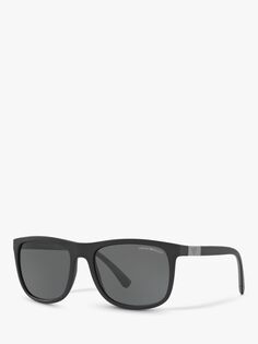 EA4079 Мужские квадратные солнцезащитные очки Emporio Armani, матовый черный/серый