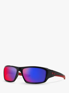 OO9236 Мужские прямоугольные солнцезащитные очки с клапаном Oakley, полированное черно-красное зеркало
