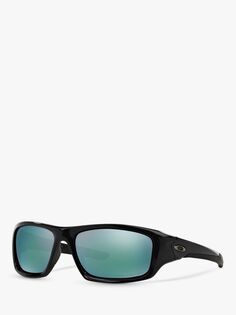 OO9236 Мужские поляризованные прямоугольные солнцезащитные очки с клапаном Oakley, полированный черный/синий