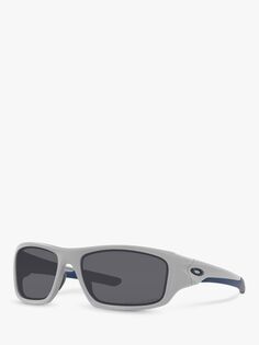 OO9236 Мужские поляризованные прямоугольные солнцезащитные очки с клапаном Oakley, матовый туман/серый
