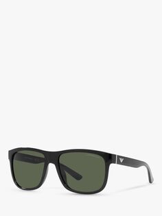 EA4182U Мужские квадратные солнцезащитные очки Emporio Armani, блестящий черный/зеленый