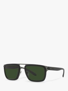 BV5057 Мужские прямоугольные солнцезащитные очки BVLGARI, металлический алюминий/зеленый