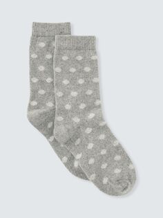 Носки до щиколотки из смеси шерсти и шелка Spot John Lewis, светло-серый