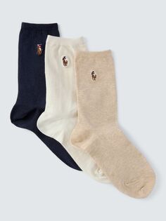 Классические носки для экипажа Ralph Lauren, темно-синий/слоновая кость/кэмел