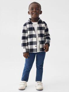 Хлопковая рубашка в клетку Baby Xavi Mango, светло-бежевый/черный