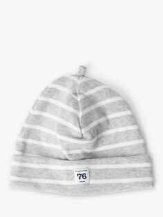 Детская полосатая шапка из органического хлопка Polarn O. Pyret, серый