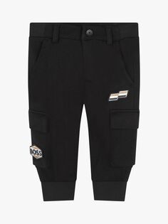 Джоггеры с накладными карманами и логотипом BOSS Baby HUGO BOSS, черный