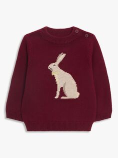 Джемпер из смеси кашемира с изображением кролика Heirloom Collection Baby John Lewis Heirloom Collection, красный