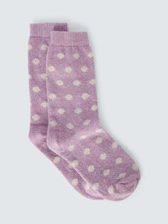 Носки до щиколотки из смеси шерсти и шелка Spot John Lewis, розовый