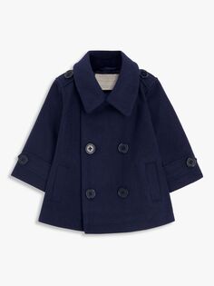 Двубортное пальто из шерстяной смеси Heirloom Collection для малышей John Lewis Heirloom Collection, темно-синий