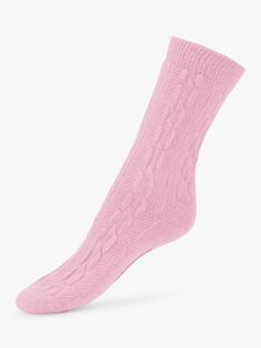Носки косой вязки Saga из переработанной шерсти и кашемира Dear Denier, розовый