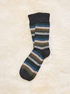 Носки до щиколотки с насыщенной полоской из шерсти Celtic &amp; Co., земля/мульти
