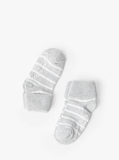 Детские противоскользящие носки в полоску Polarn O. Pyret, серый