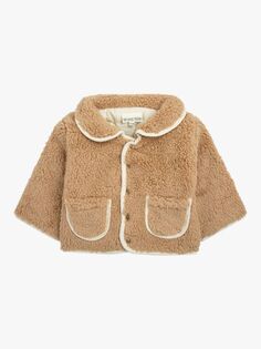 Двусторонняя куртка из флиса и стеганой ткани Baby Sherpa The Little Tailor, тан браун