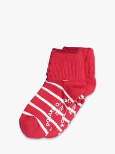 Детские противоскользящие носки в полоску Polarn O. Pyret, красный