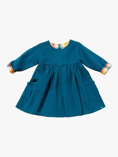 Двустороннее вельветовое платье с карманами в клетку Baby After Day Little Green Radicals, темно-синий