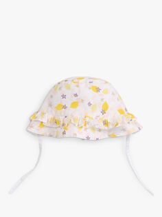 Хлопковая шапка с цветочным принтом Baby Lemon Carrément Beau, белый/мульти