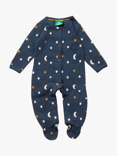 Детский пижамный комбинезон со звездами из органического хлопка Little Green Radicals, темно-синий