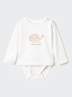 Боди-футболка Baby Erizo Hedgehog Mango, натуральный белый