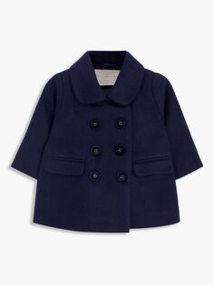 Двубортное пальто из шерстяной смеси Heirloom Collection для малышей John Lewis Heirloom Collection, темно-синий