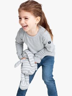Детская футболка с длинными рукавами из органического хлопка Polarn O. Pyret, серый