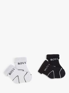 Детские носки BOSS в рубчик HUGO BOSS, черно-белый