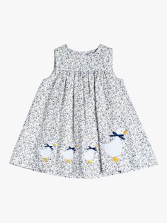 Платье-сарафан с цветочным принтом Baby Jemima Duck Trotters, темно-синий