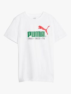 Детская футболка с логотипом BD PUMA, белый