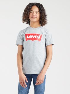 Детская футболка с логотипом крылья летучей мыши с короткими рукавами Levi&apos;s, серый Levis