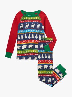 Детский рождественский хлопковый пижамный комплект Hatley, темно-синий