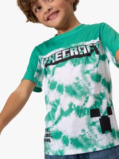 Детская футболка с рисунком Minecraft Angel &amp; Rocket, зеленый