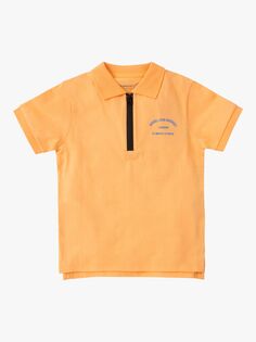 Детская рубашка-поло с воротником на молнии Angel &amp; Rocket, оранжевый