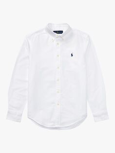 Детская оксфордская рубашка-поло Ralph Lauren, белый
