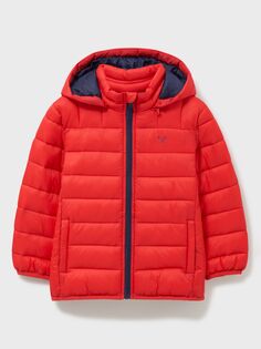 Детская однотонная стеганая куртка Crew Clothing, красный