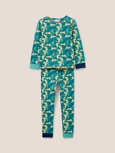 Детский пижамный комплект с тигровым принтом White Stuff, бирюзовый