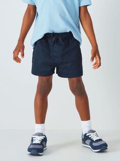 Детские хлопковые школьные шорты для физкультуры John Lewis, синий темно-синий
